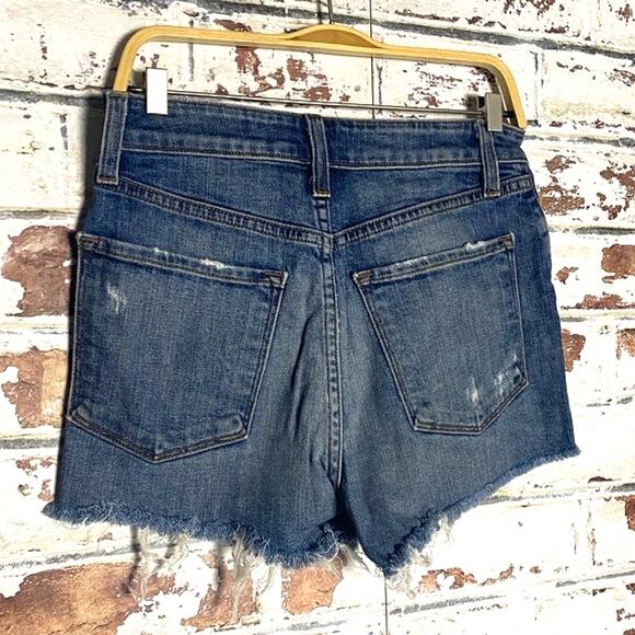 J Brand Gracie High Rise Distressed Cotton Jean Short in Metropolis Indigo - Picture 8 of 8